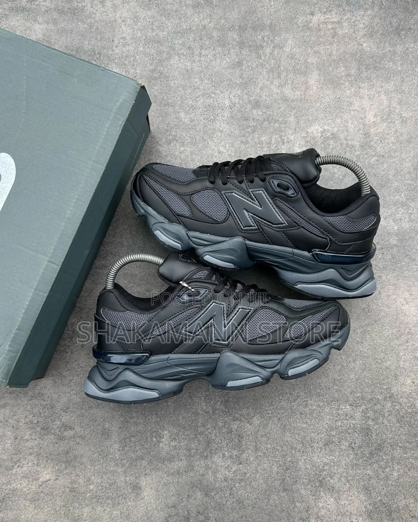 Original New Balance 9060 Triple Black Leather