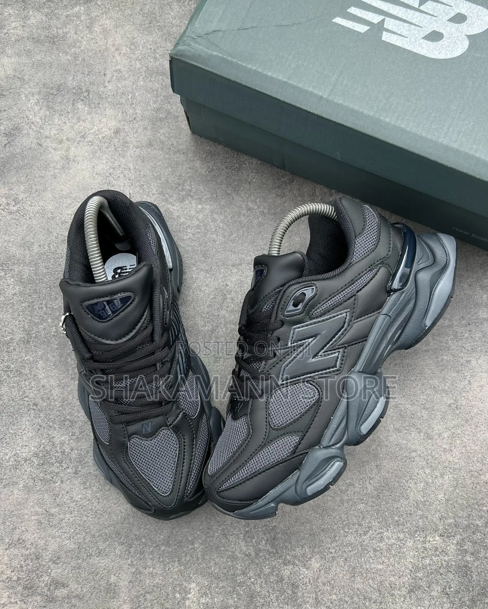 Original New Balance 9060 Triple Black Leather