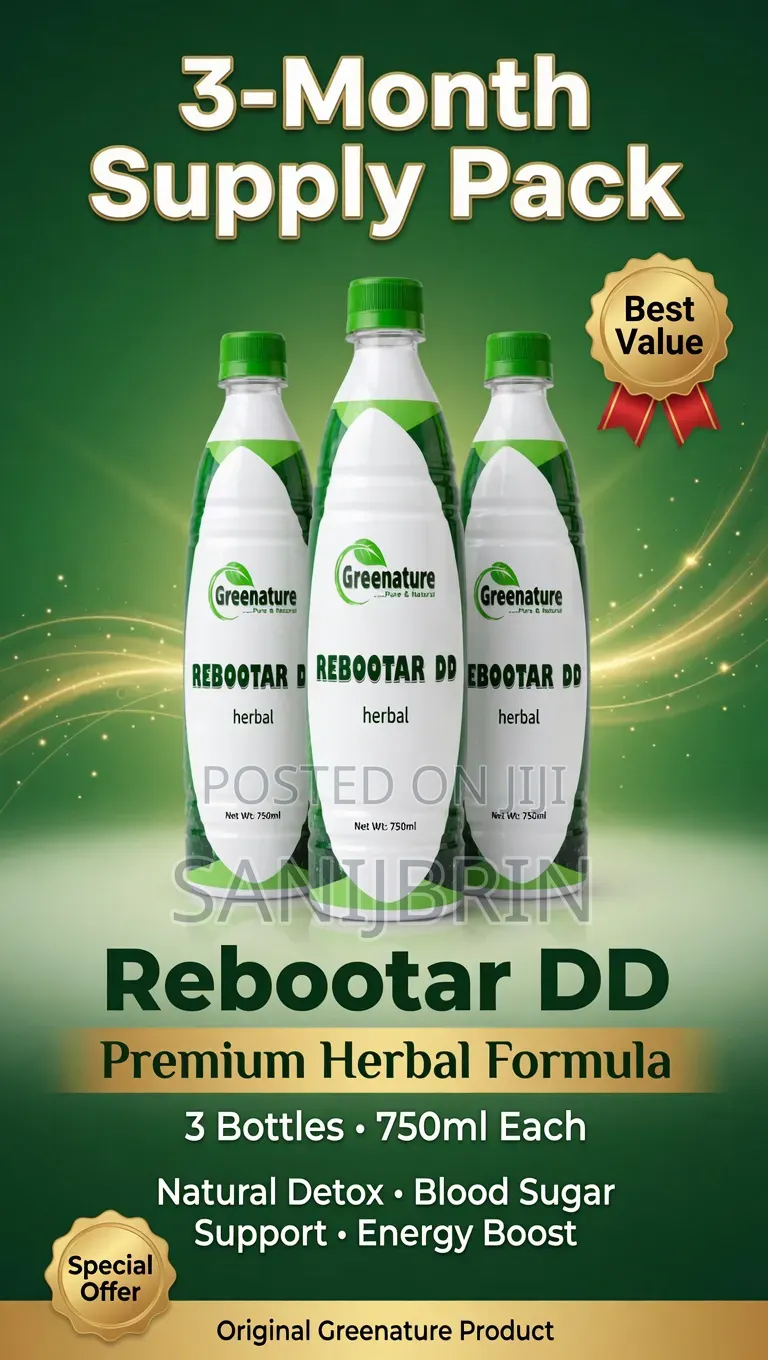 Rebootar Dd Herbal , Blood Sugar, Detox Energy Boostser ×3 Bottles