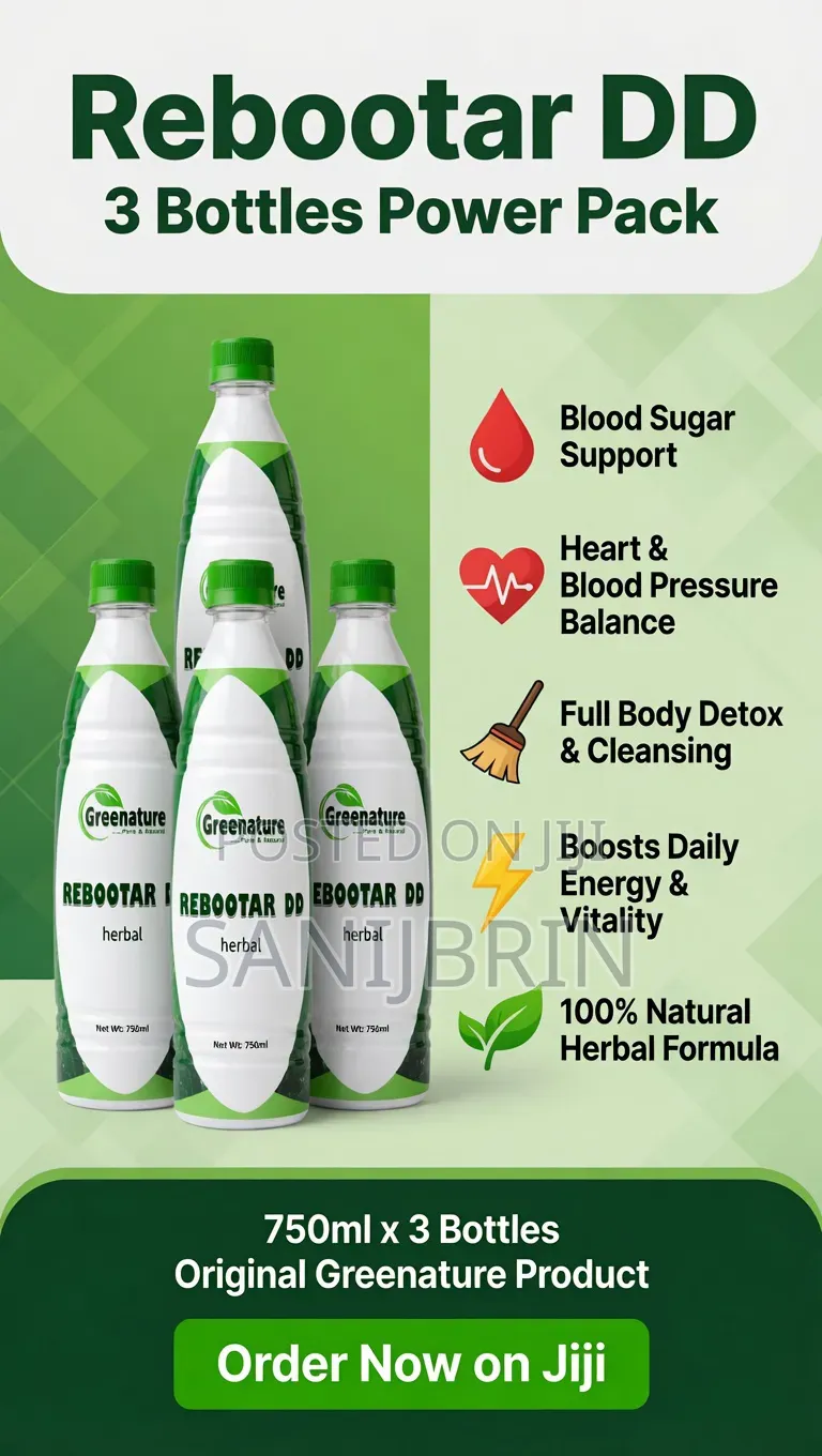 Rebootar Dd Herbal , Blood Sugar, Detox Energy Boostser ×3 Bottles