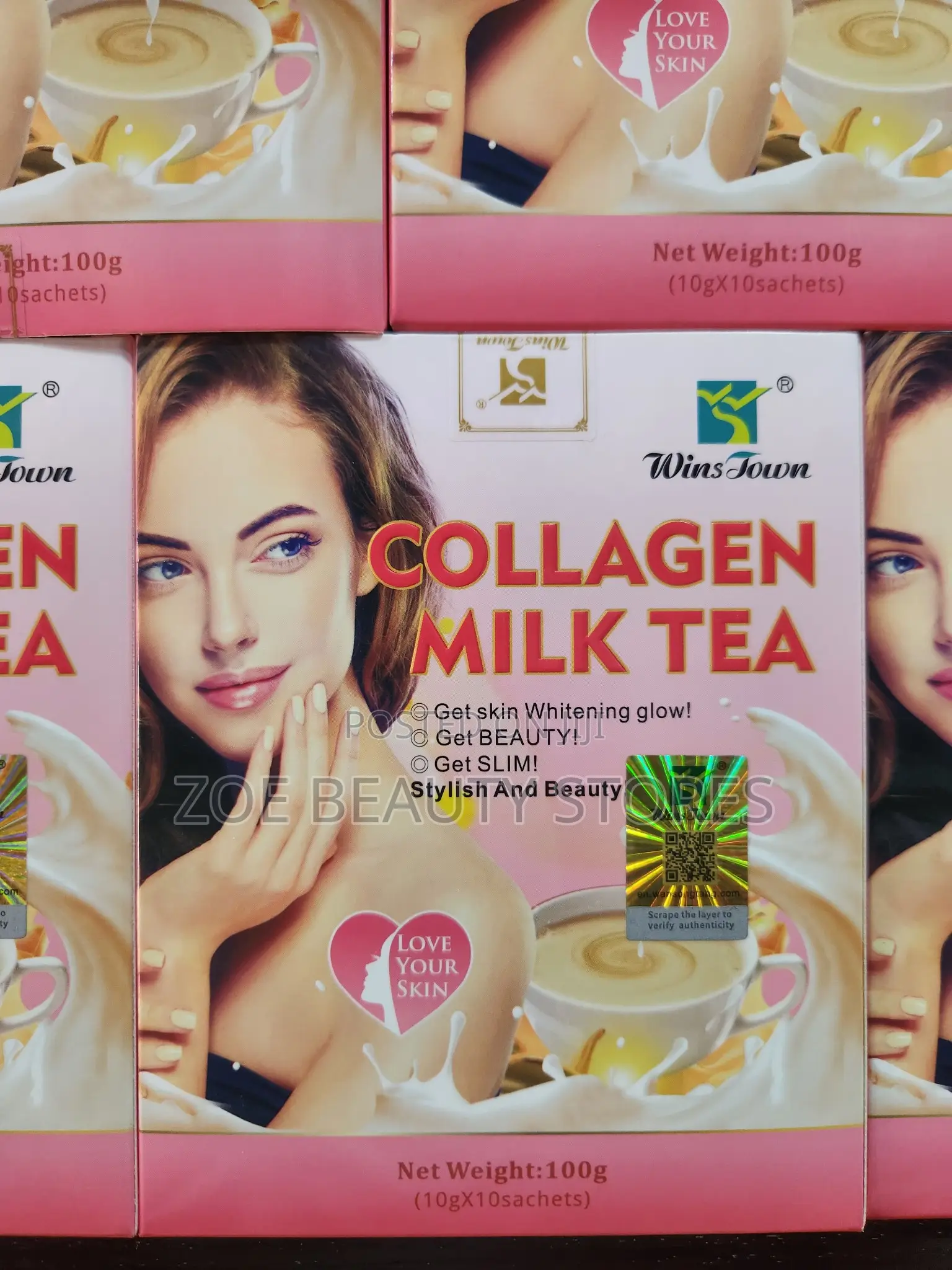 Wins Town Collagen Milk Tea (10 Sachets) {Wholesale and Retail}