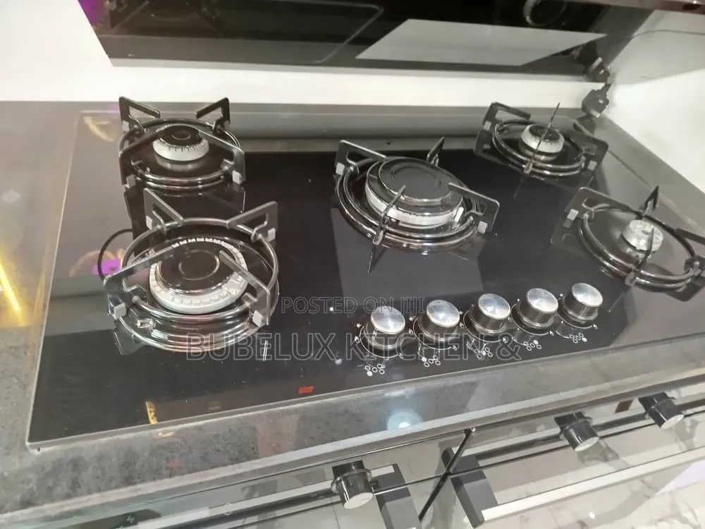 5-Burner Glass Gas Hob With | Built-in Cooker Combo*