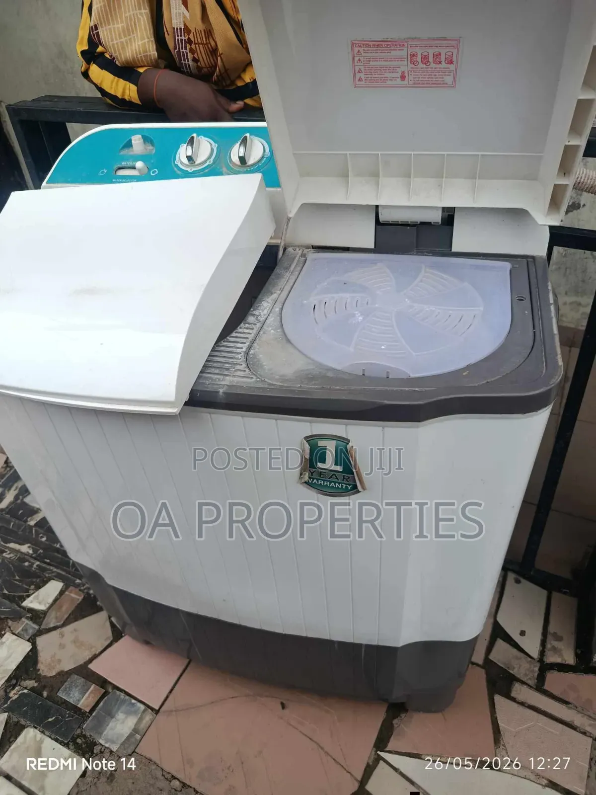 Relatively New 10kg Twin Tub Washing Machine for Sale at Bodija, Ibadan