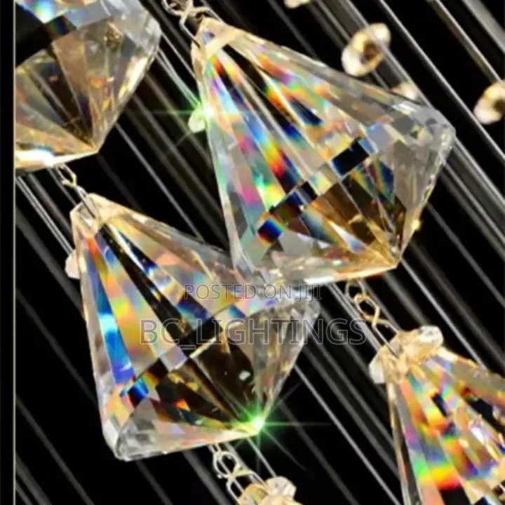 Large Crystal Chandelier Round Diamond Led Light Design Light 800mm