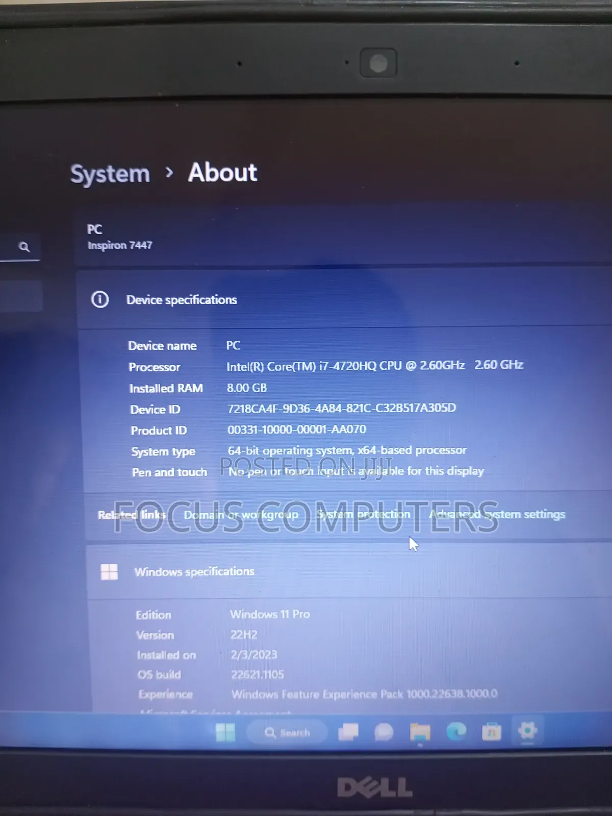 Laptop Dell Inspiron 14 7447 8GB Intel Core i7 SSD 256GB