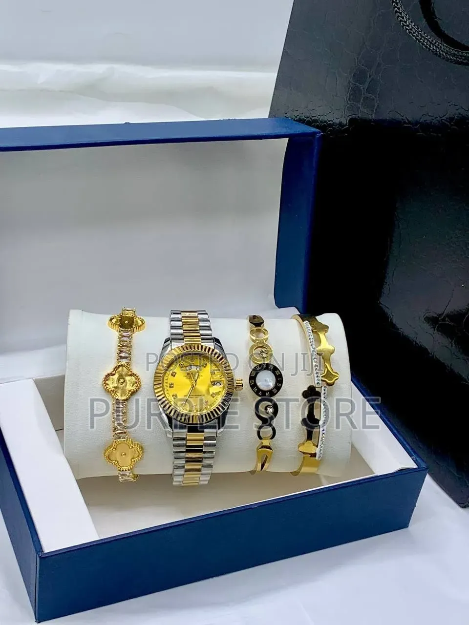 Rolex Ladies Watch and Bracelets Set Available in Different Colors