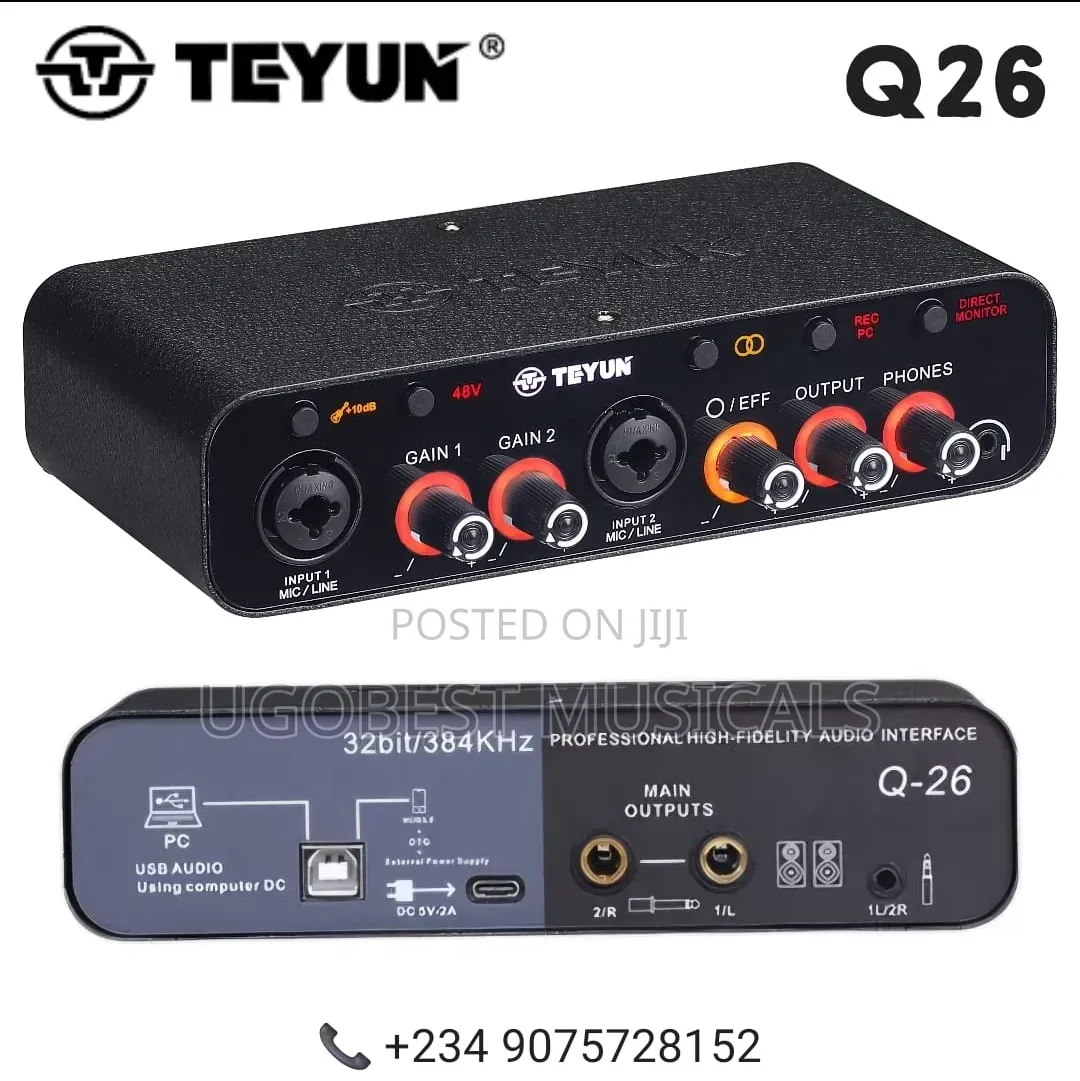 High-Quality Teyun Q26 Studio Soundcard
