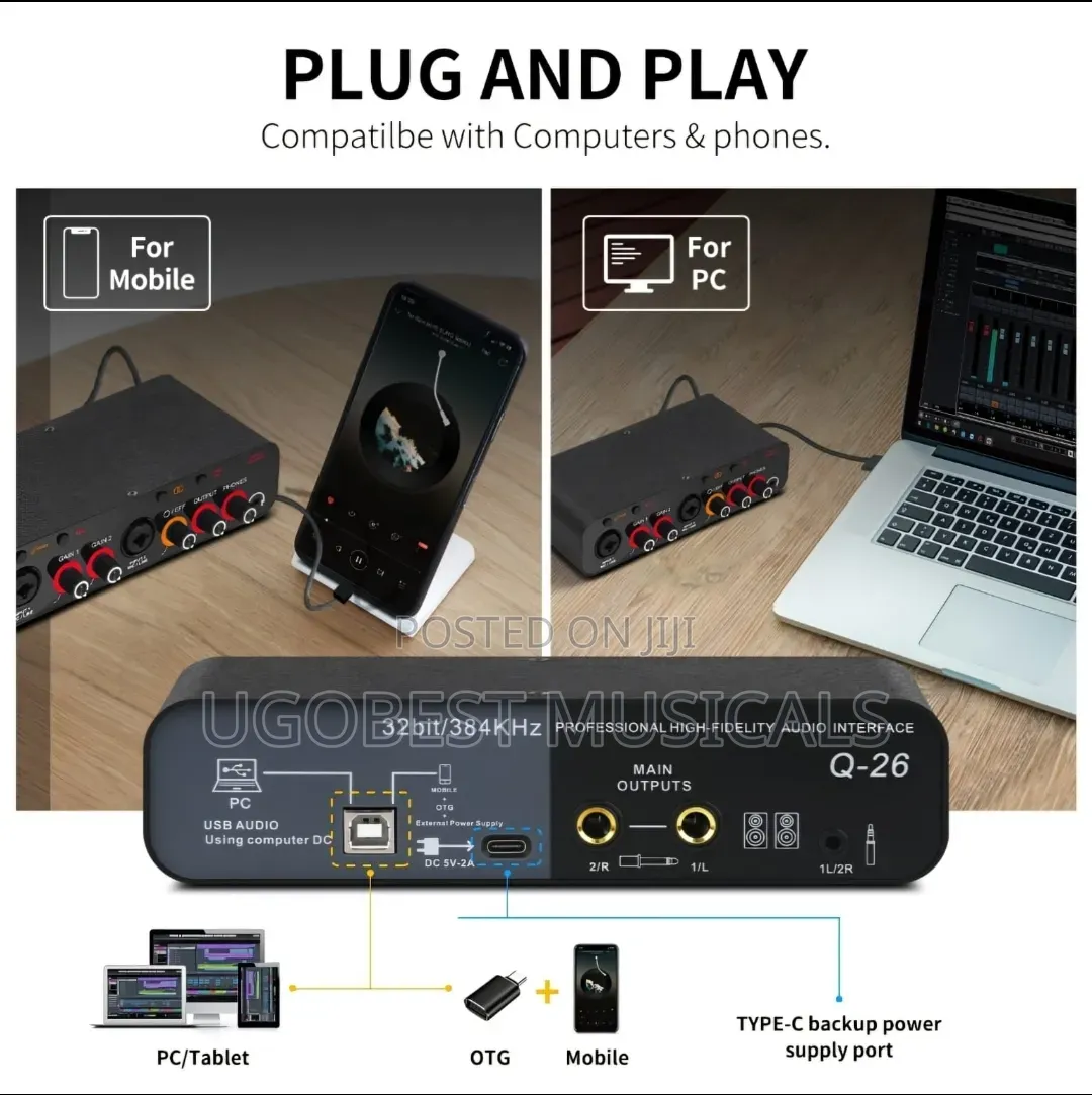 High-Quality Teyun Q26 Studio Soundcard