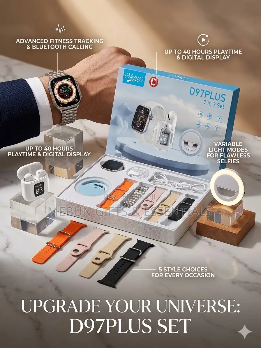 D97plus 7in3 Set of Watch With Earpod and Mini Light