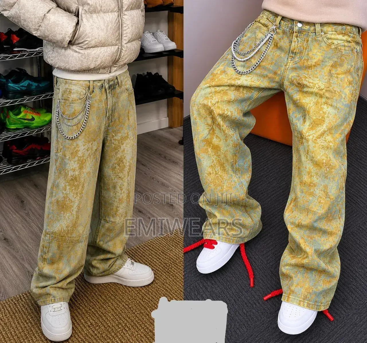 Oversized Printed Baggy Jeans