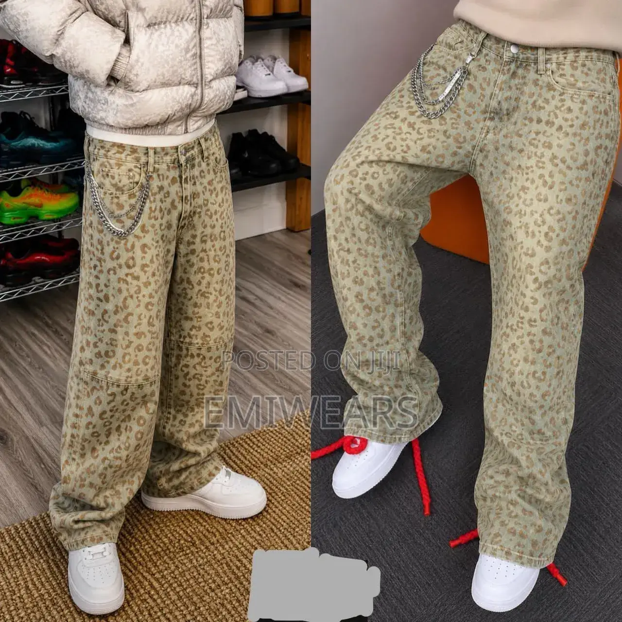 Oversized Printed Baggy Jeans