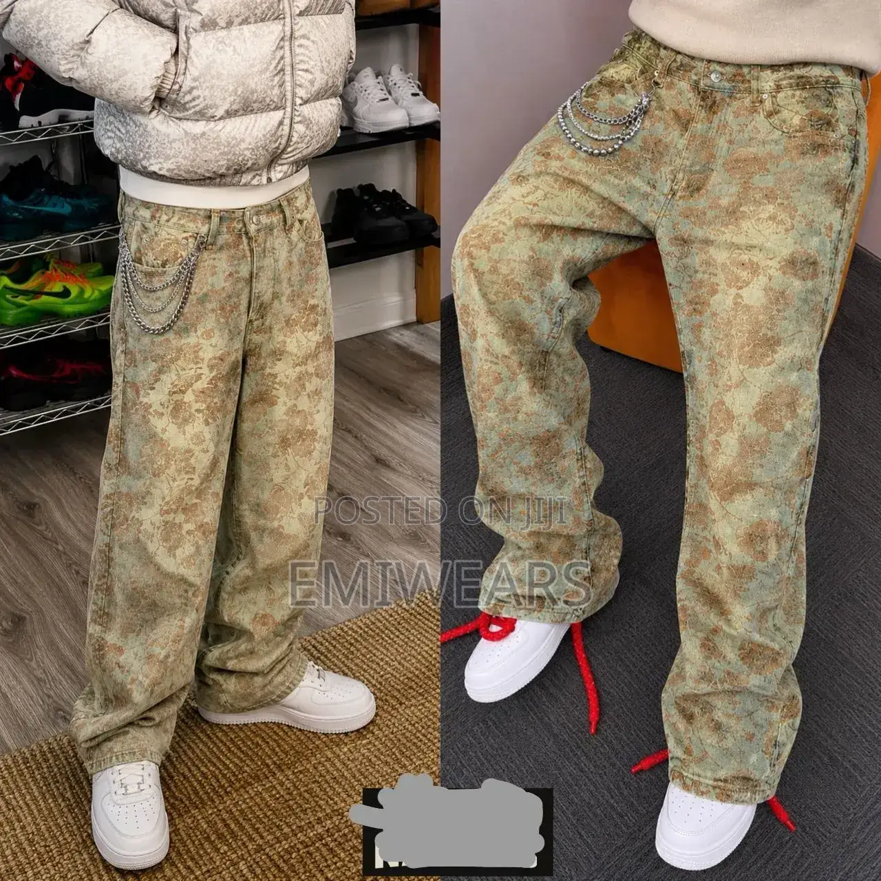 Oversized Printed Baggy Jeans