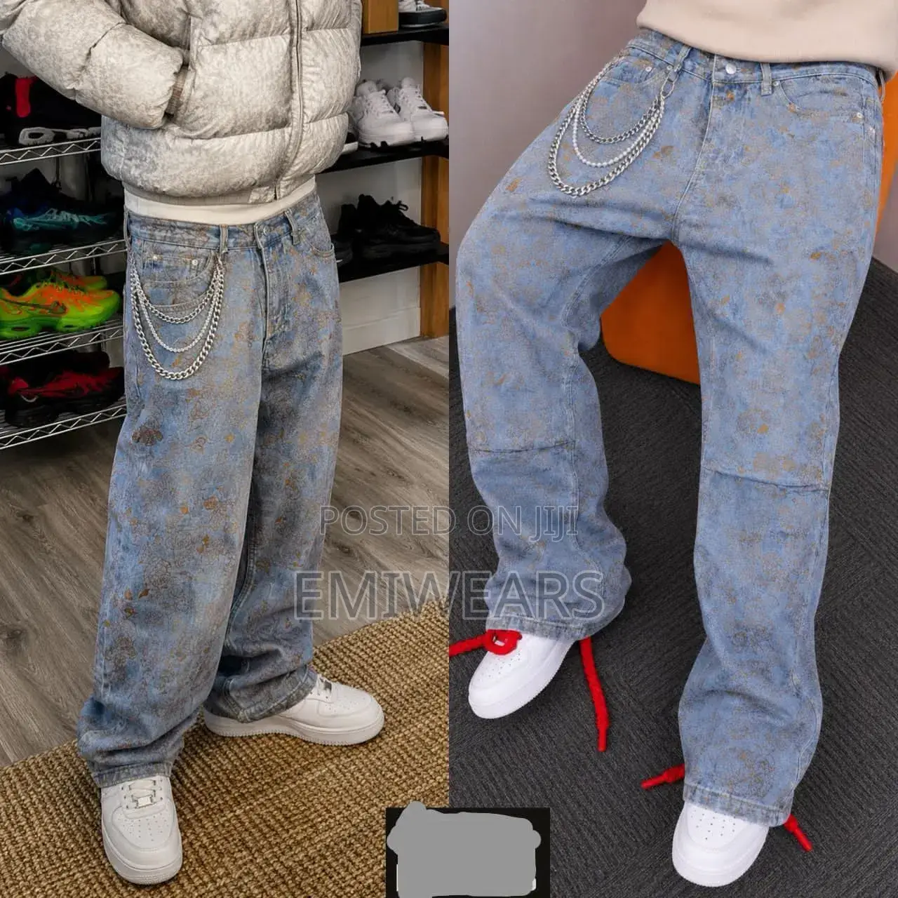 Oversized Printed Baggy Jeans