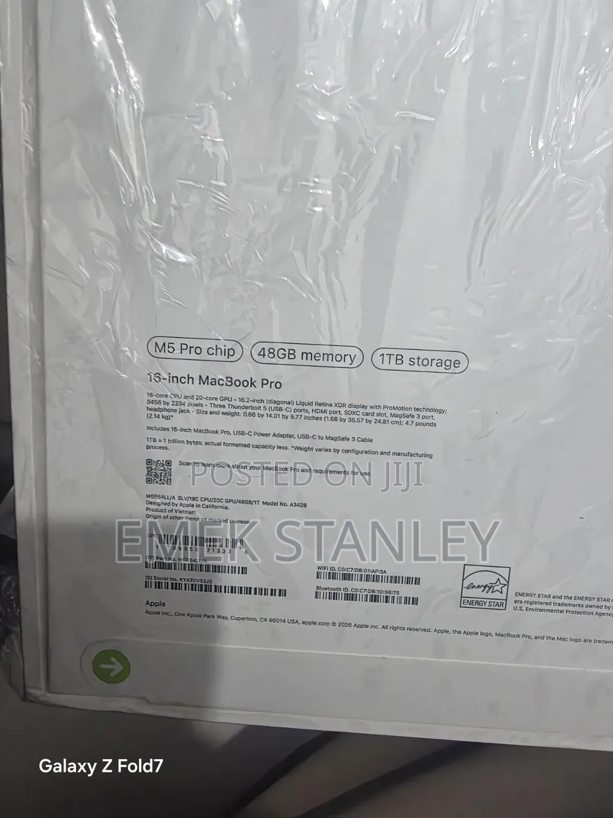 New Apple MacBook Pro 2026 M5 Pro 16-inch 48GB Apple M5 Pro SSD 1T