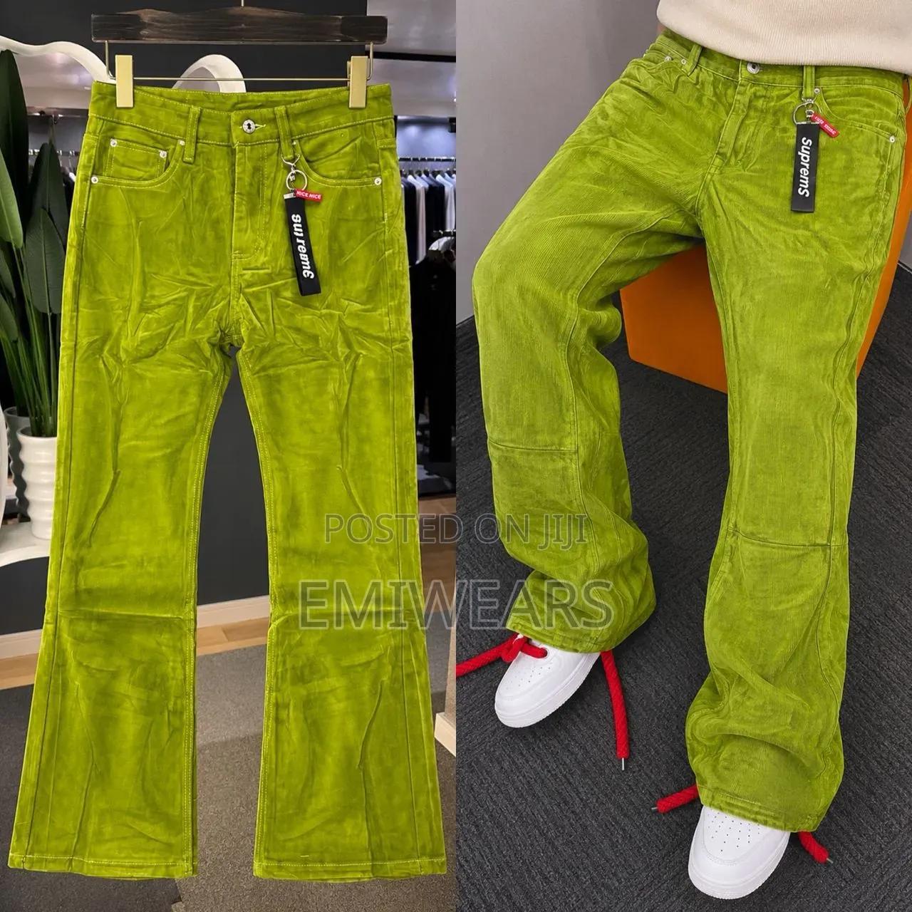 Premium Brown Stacked Flare Jeans | Supreme Style | Trendy Streetwear