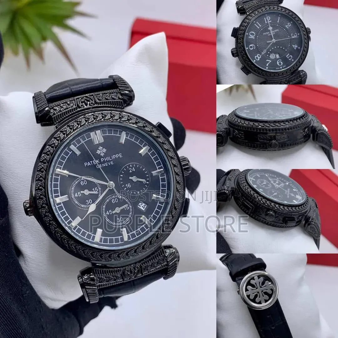 Patek Philippe "Double-Face" Watch With Chronograph Leather Strap