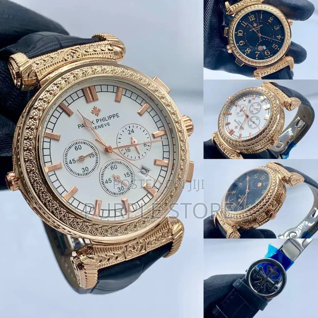 Patek Philippe "Double-Face" Watch With Chronograph Leather Strap