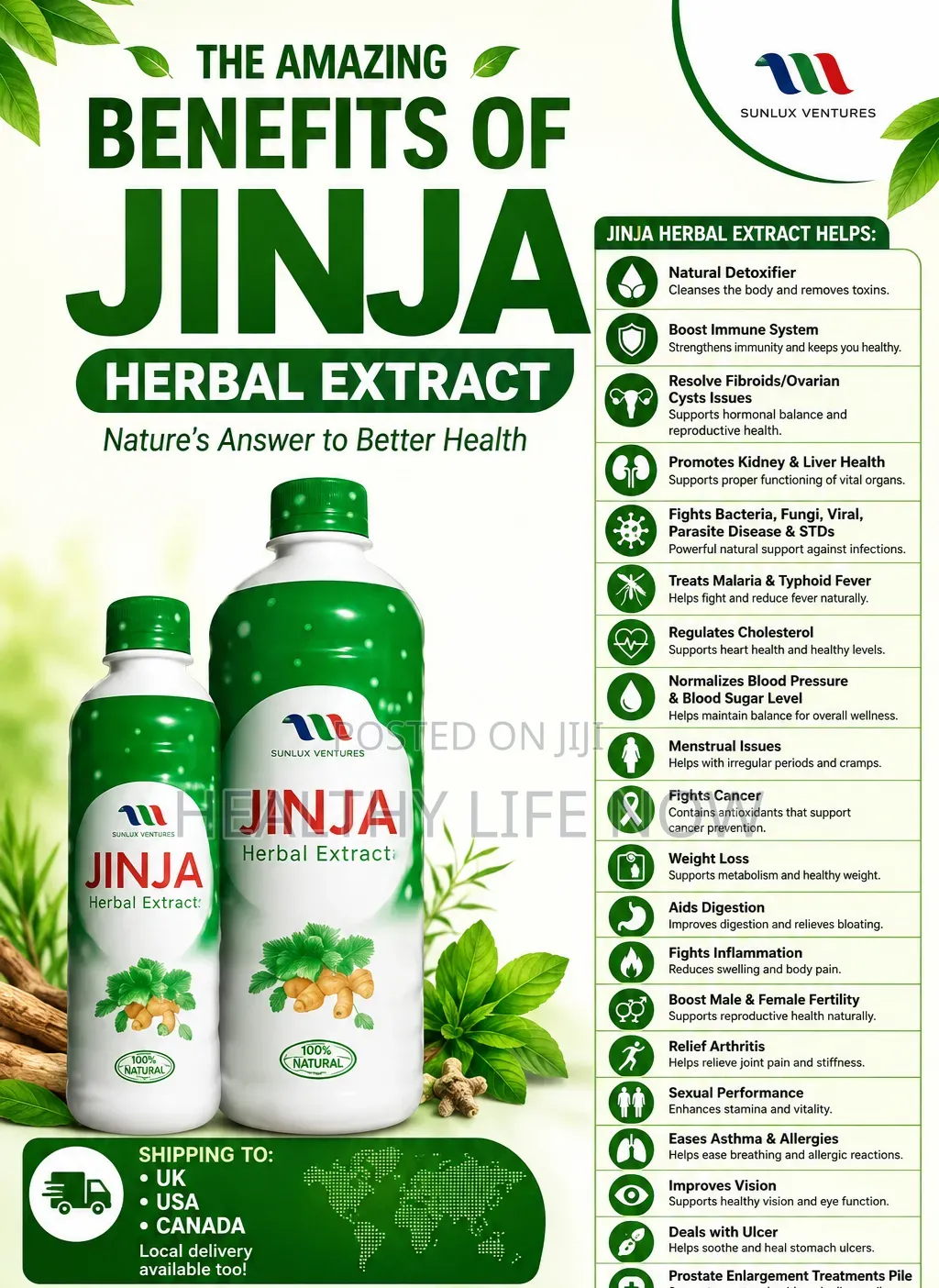 Multiple Health Benefits for Jinja Herbal and Very Effective Herb
