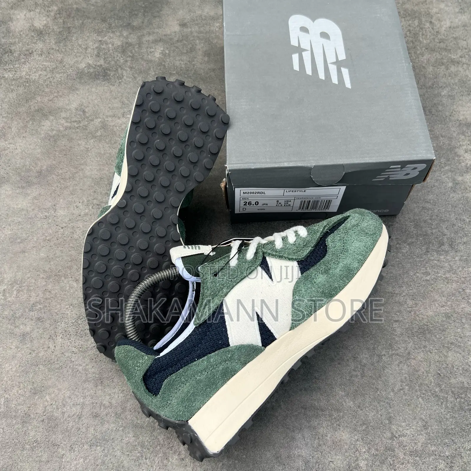 Original New Balance 327 Green and Cream Sole