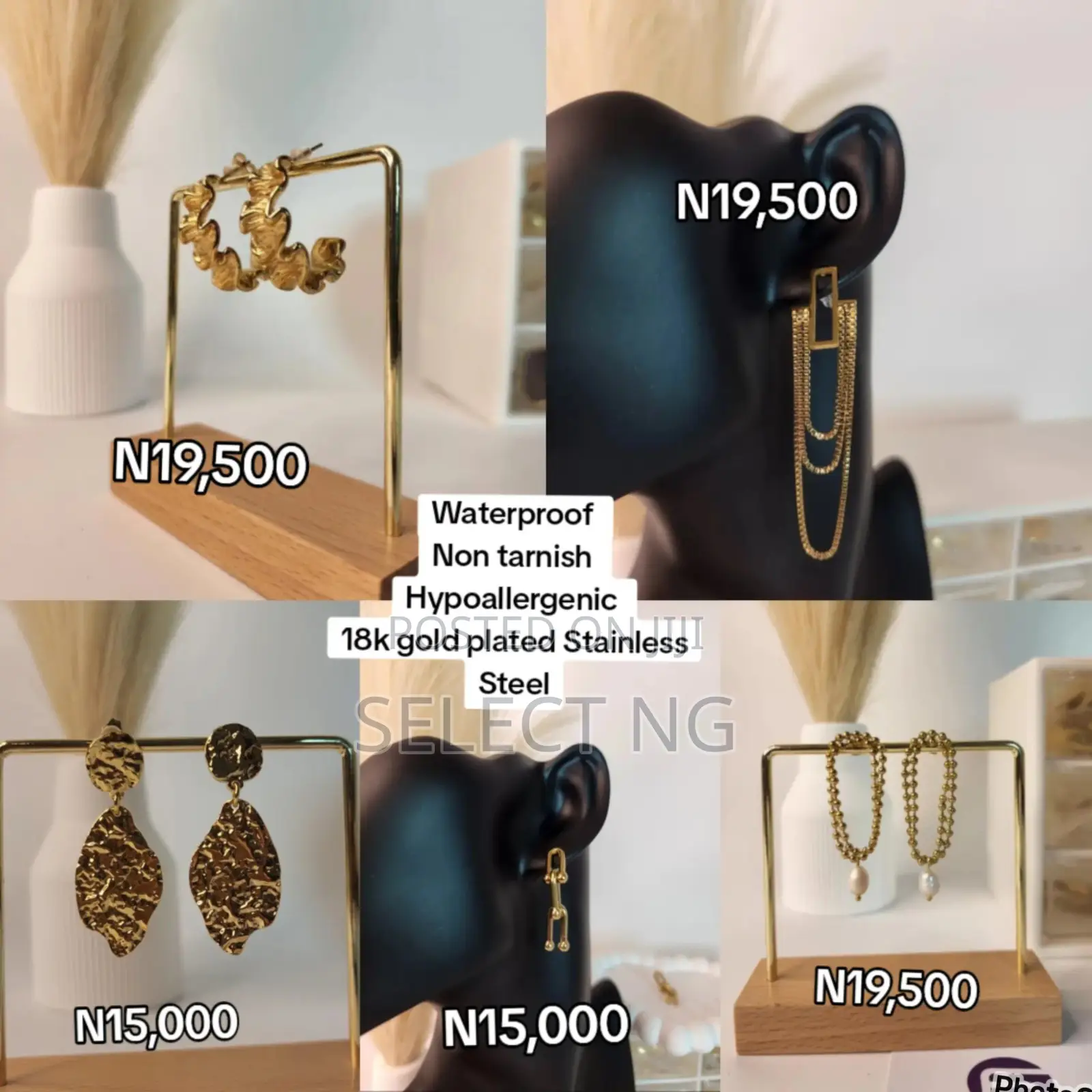  Gold Plated Waterproof Earrings