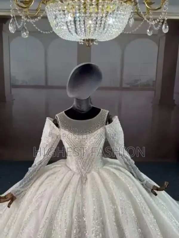 Beaded Long Sleeve Bridal Gown - Style 923