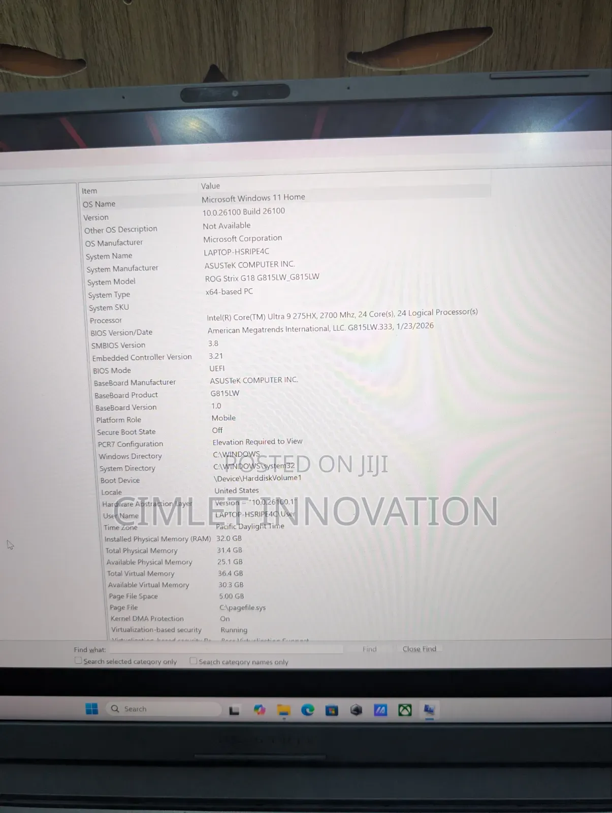 Laptop Asus ROG Strix G17 32GB Intel Core Ultra 9 SSD 2T