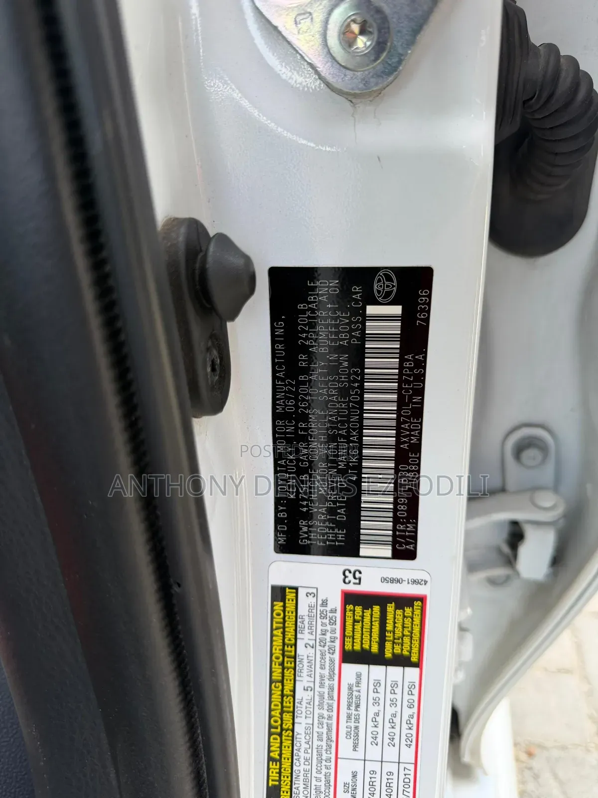 Toyota Camry XSE 2023 White
