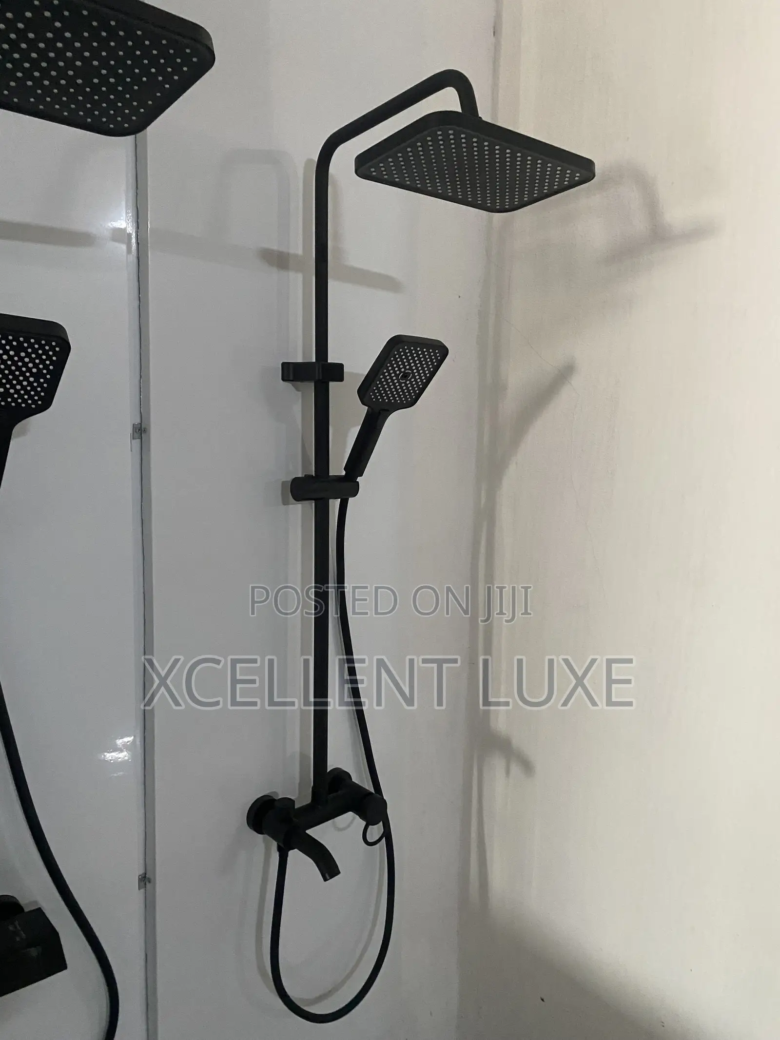 Standing Shower Mixer Set on Black