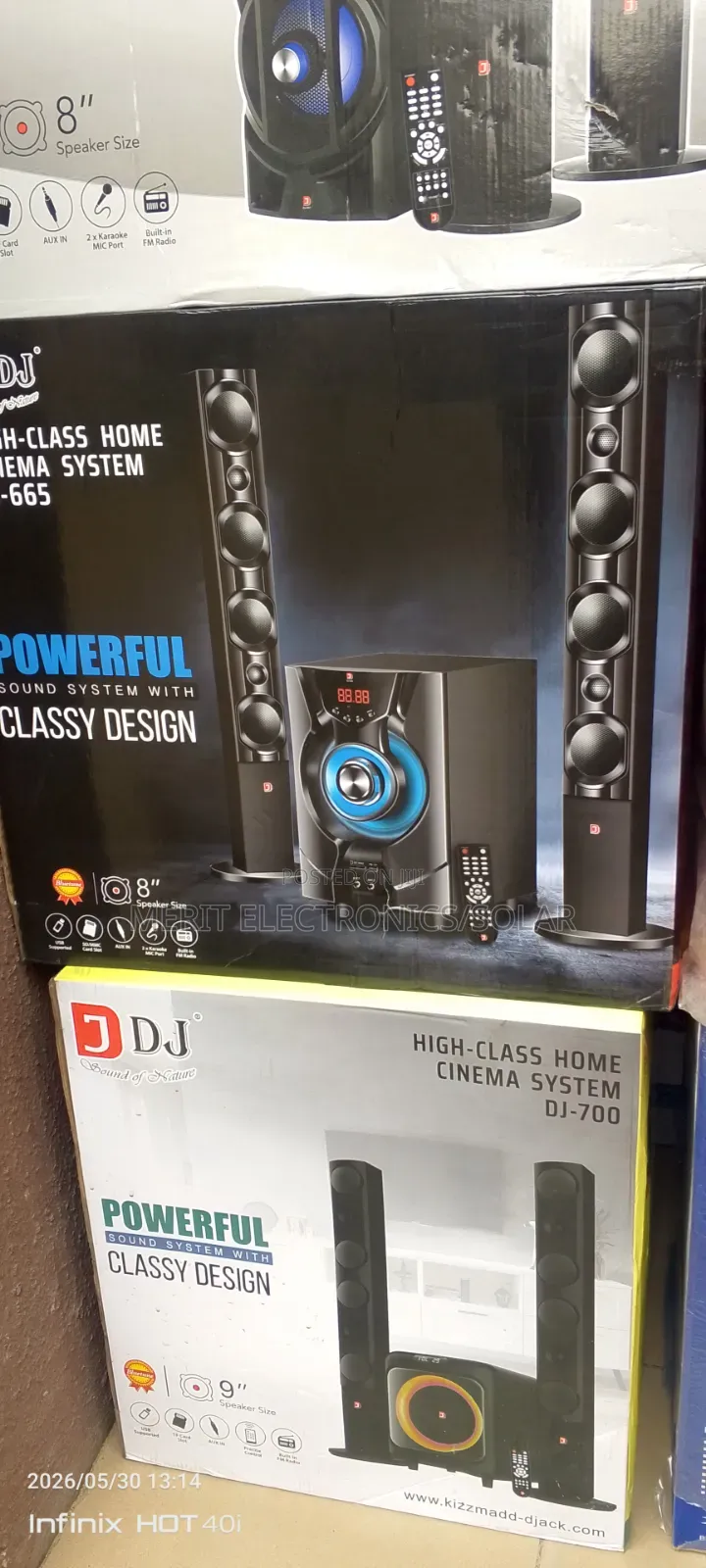 Home Theatre With a Very Loud Bass and 2 Longside Speakers