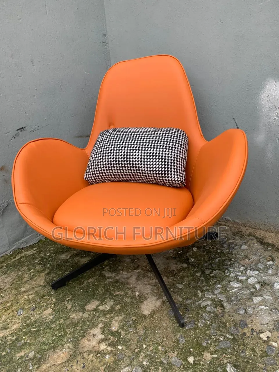 Orange Swivel Accent Chair