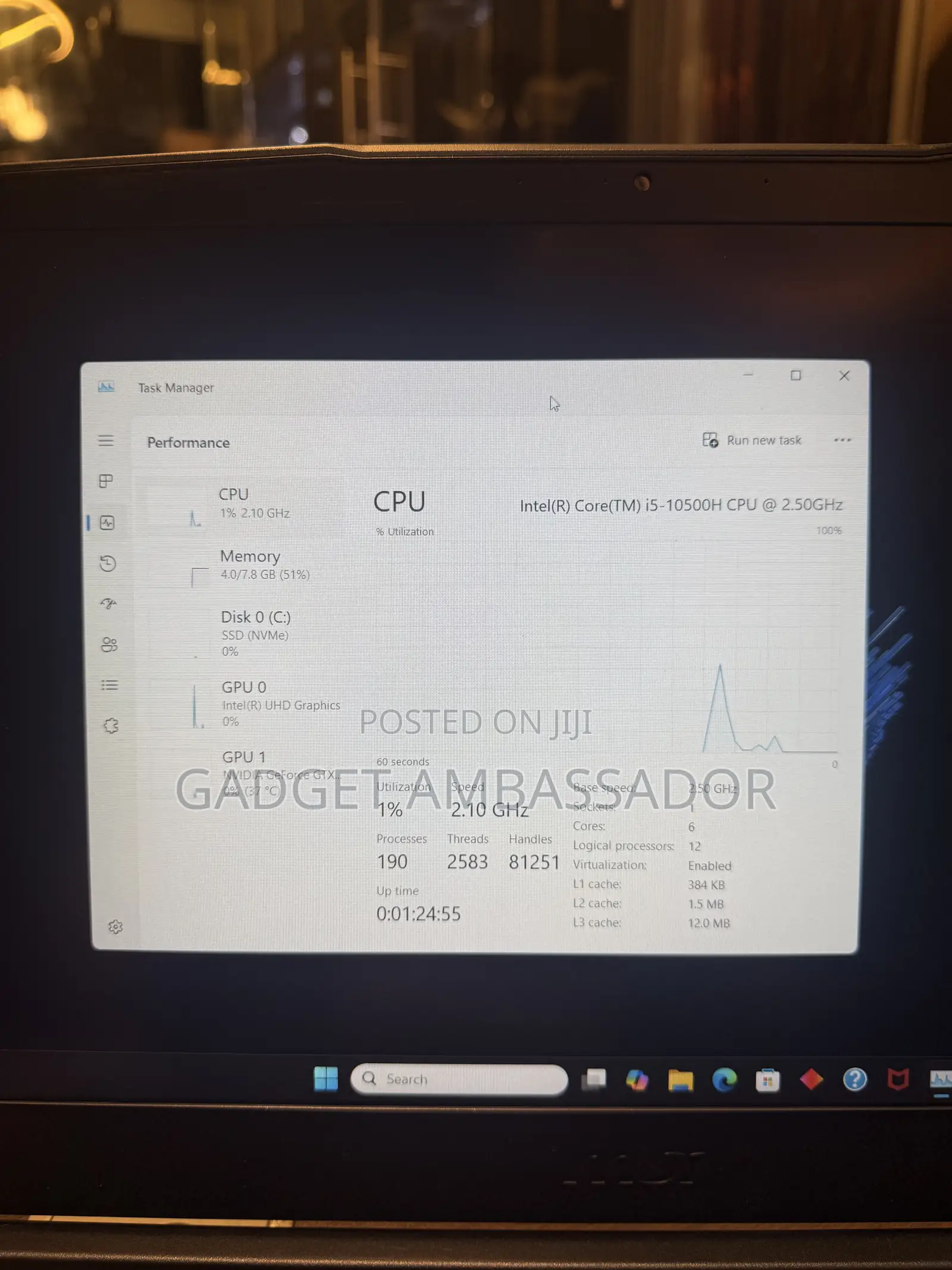 Laptop MSI GF65 Thin 10UE 8GB Intel Core i5 SSD 256GB