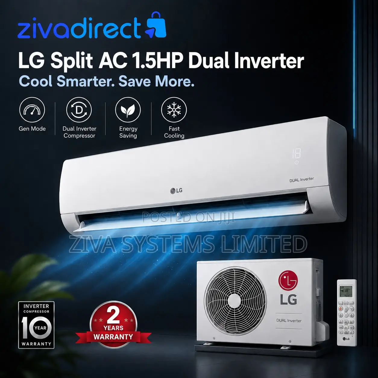 Lg Split Ac 1.5hp Dual Inverter With Gen Mode