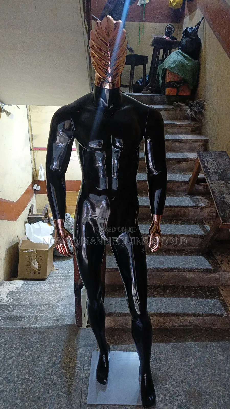 Brand New Male Black and Rose Gold Spider Head Male Mannequin
