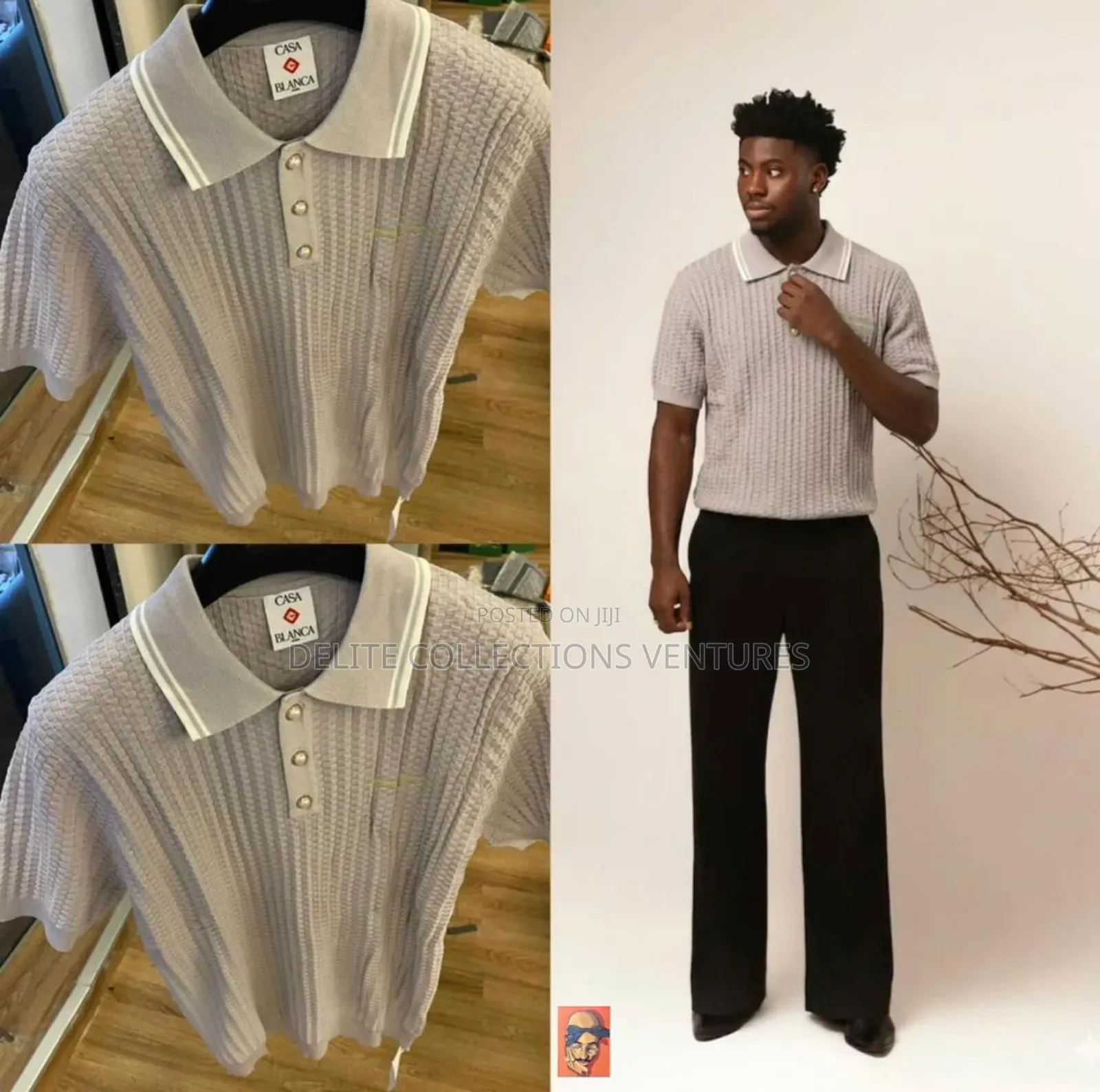 *As E Dey Hot* *Retro-Inspired Luxury Casablanca Knit Polos