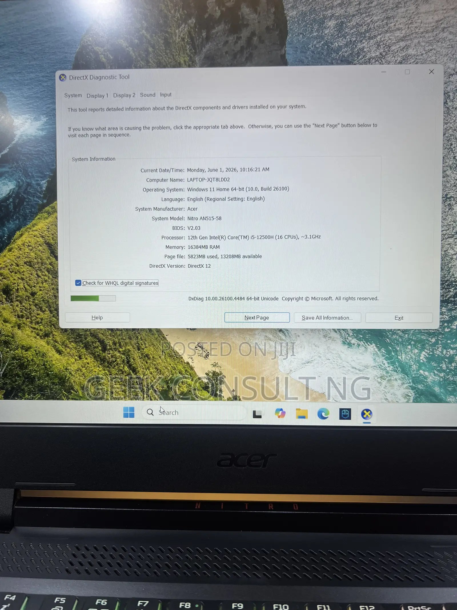 Laptop Acer Nitro 5 16GB Intel Core i5 SSD 512GB