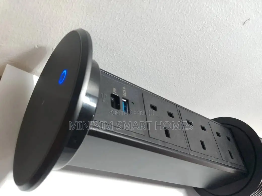 Electric Motorized Pop-Up Socket With Wireless Charging