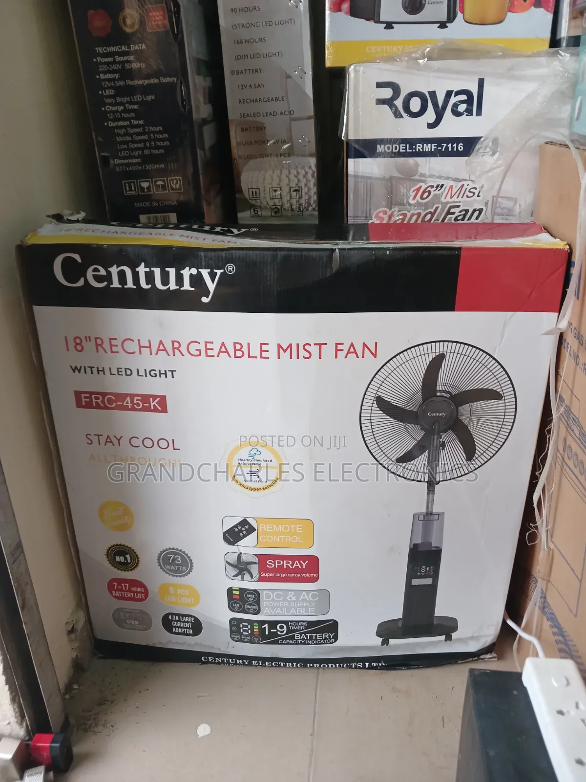 Century 18" Rechargeable Mist Fan