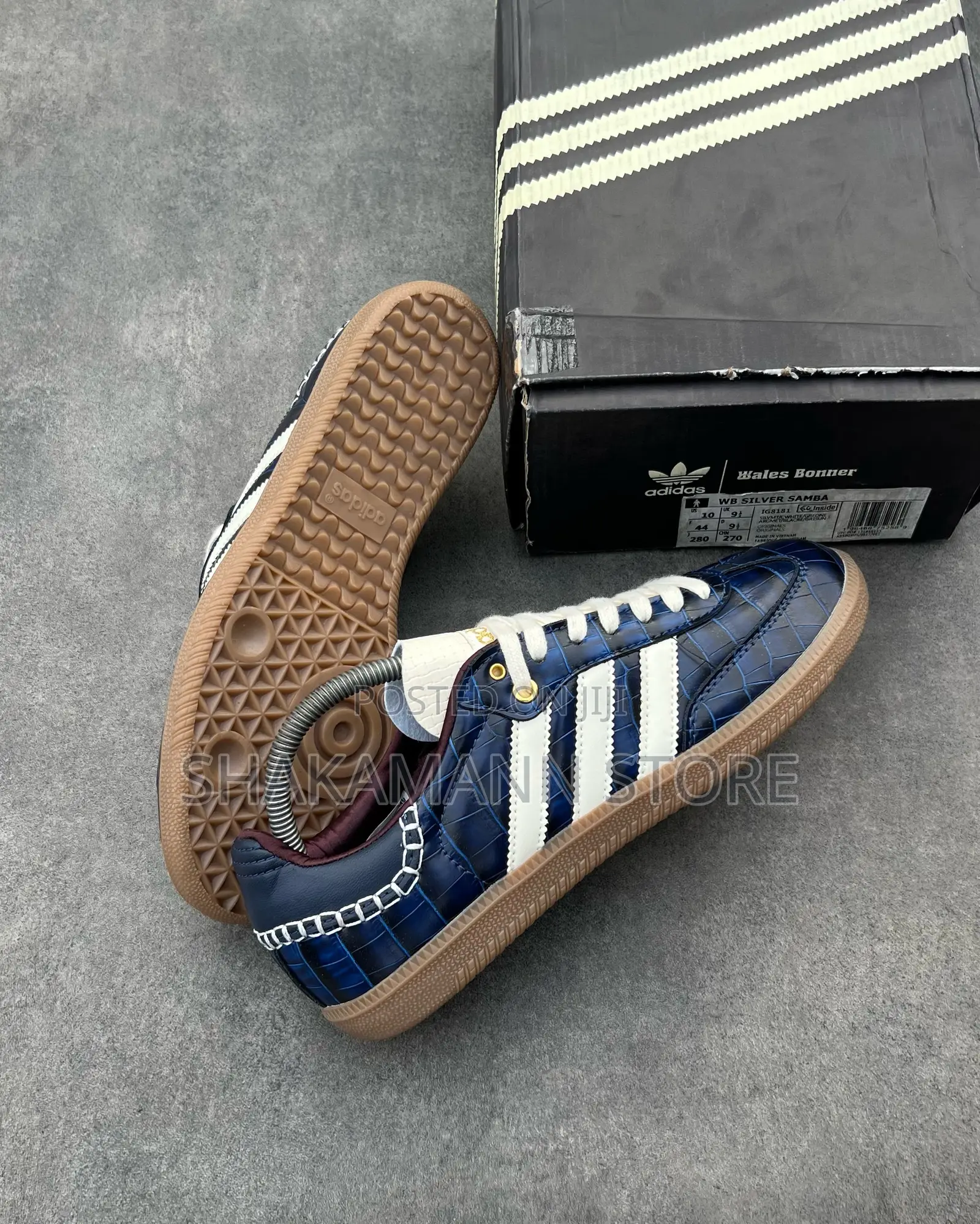 Original Adidas Blue Croc Skin Wales Bones