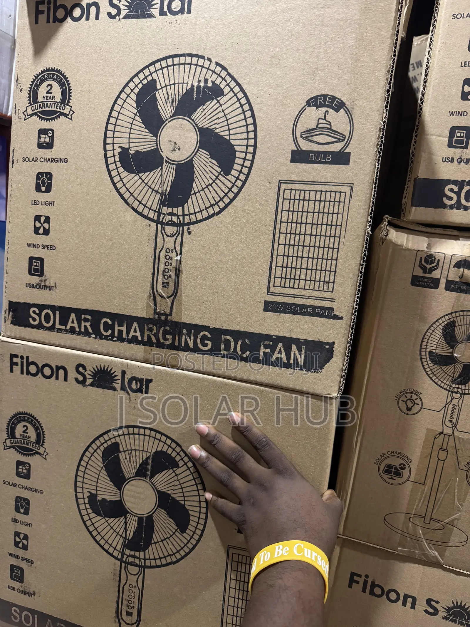 Fibon 16” Solar Standing Fan