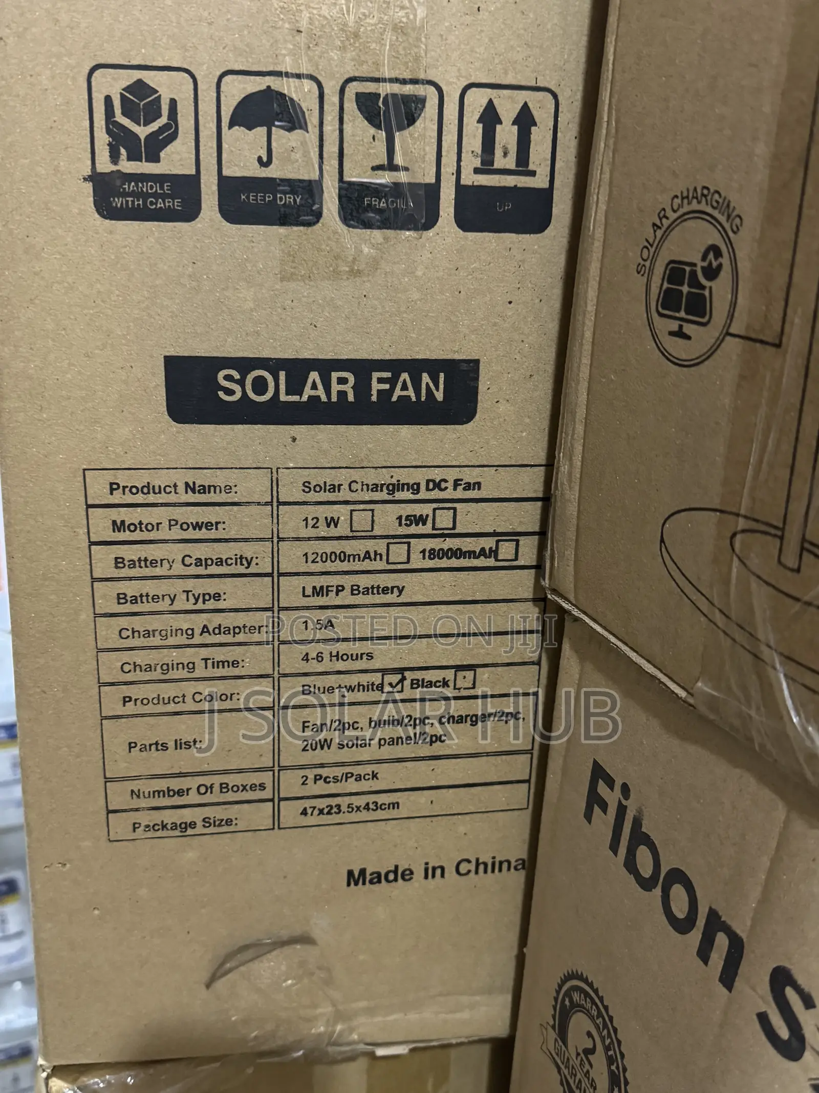 Fibon 16” Solar Standing Fan