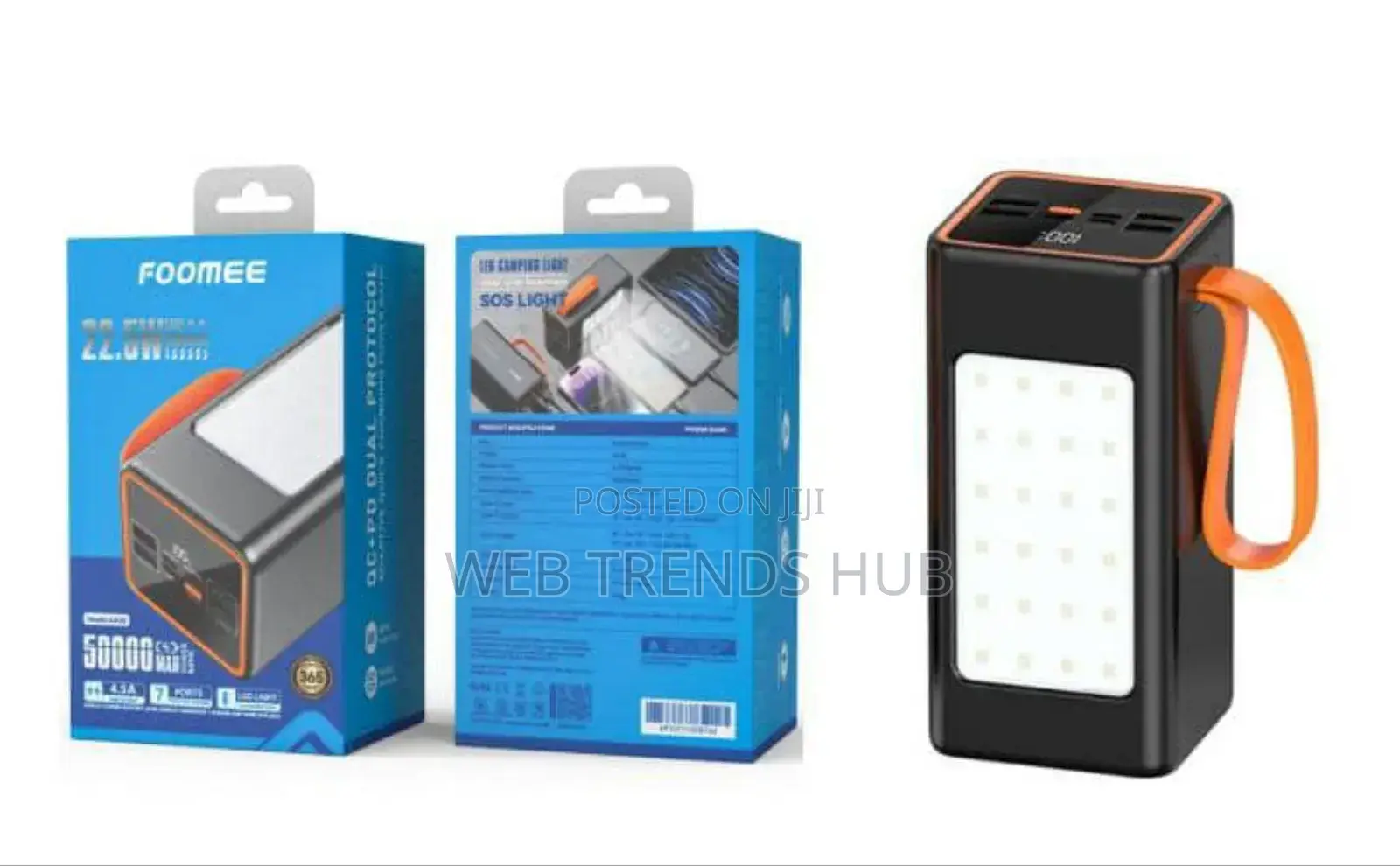 Foomee 50000mah 22.5w Fast Charging Powerbank, Type-C+Led Light (Aa50)