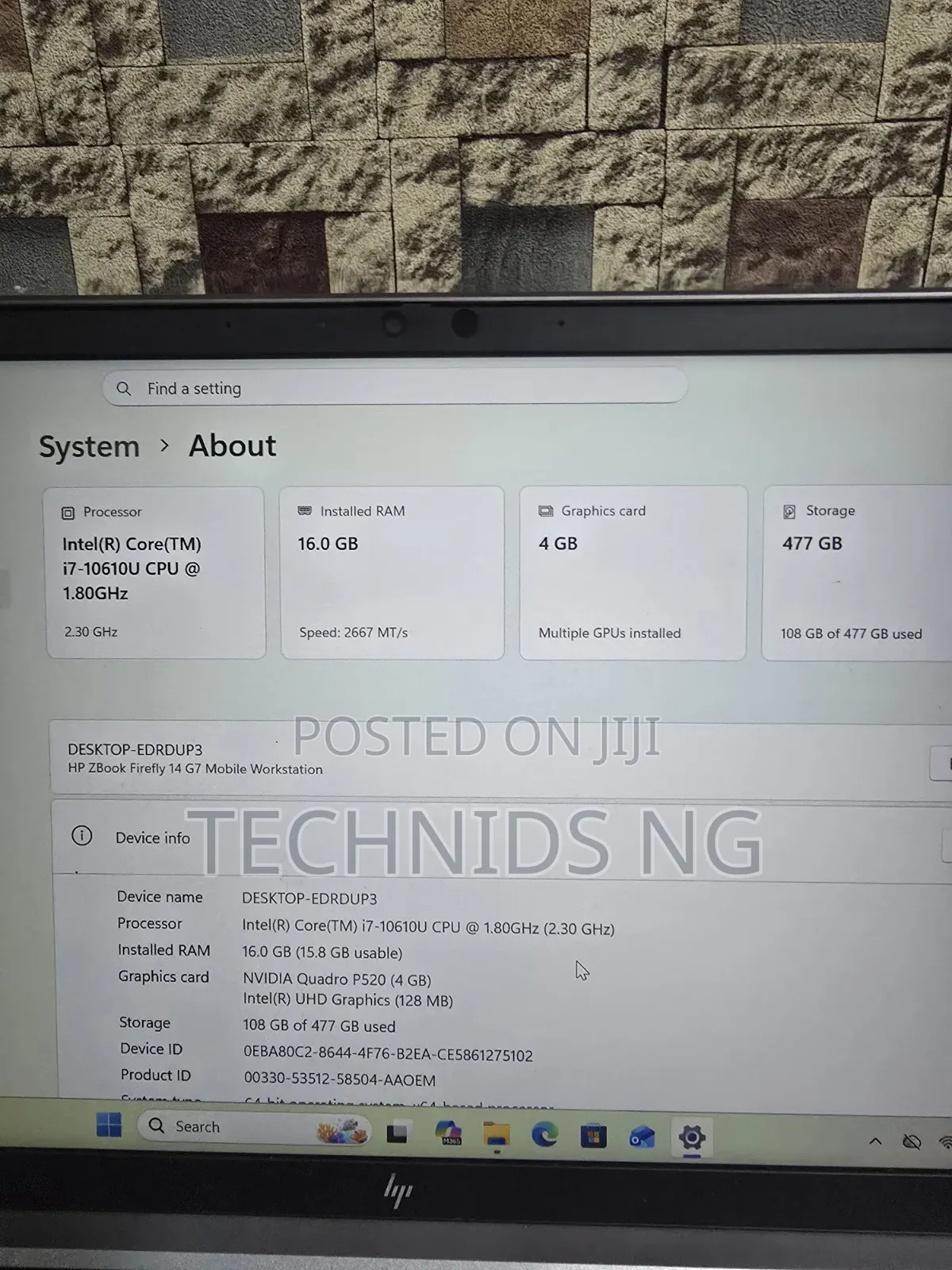 Laptop HP ZBook Firefly 14 G7 16GB Intel Core i7 SSD 512GB