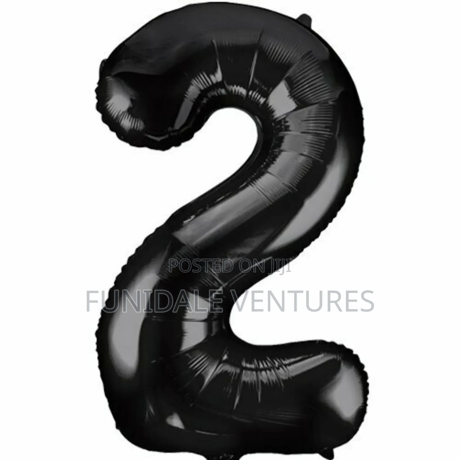 40" Black Numeral 2 Foil Balloon