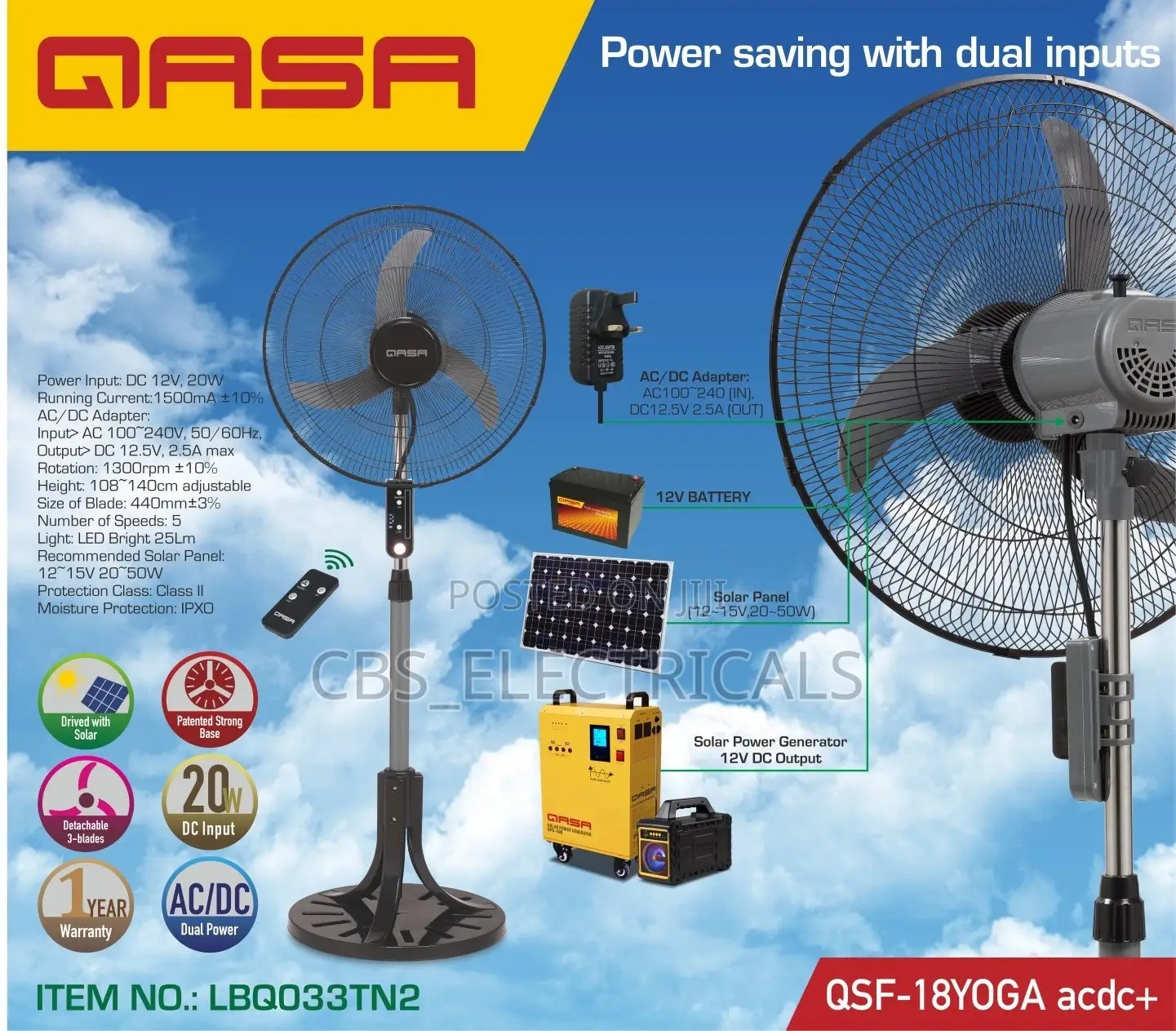 Qasa 18" Yoga Standing Fan