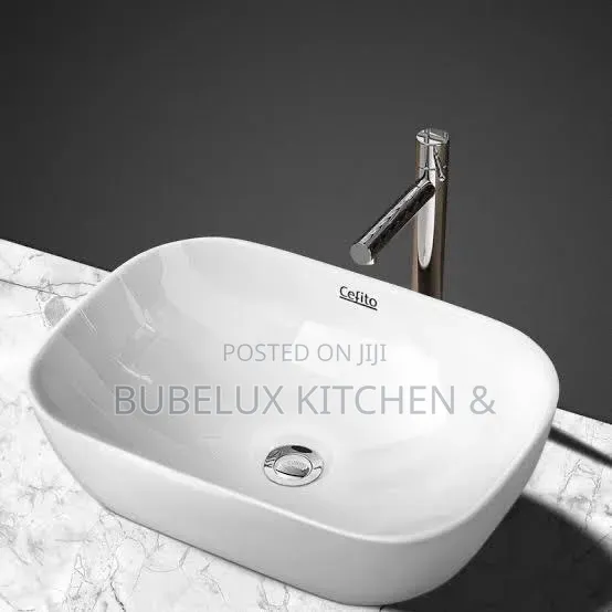 Cefito Oval Countertop Basin - White Ceramic Vessel Sink
