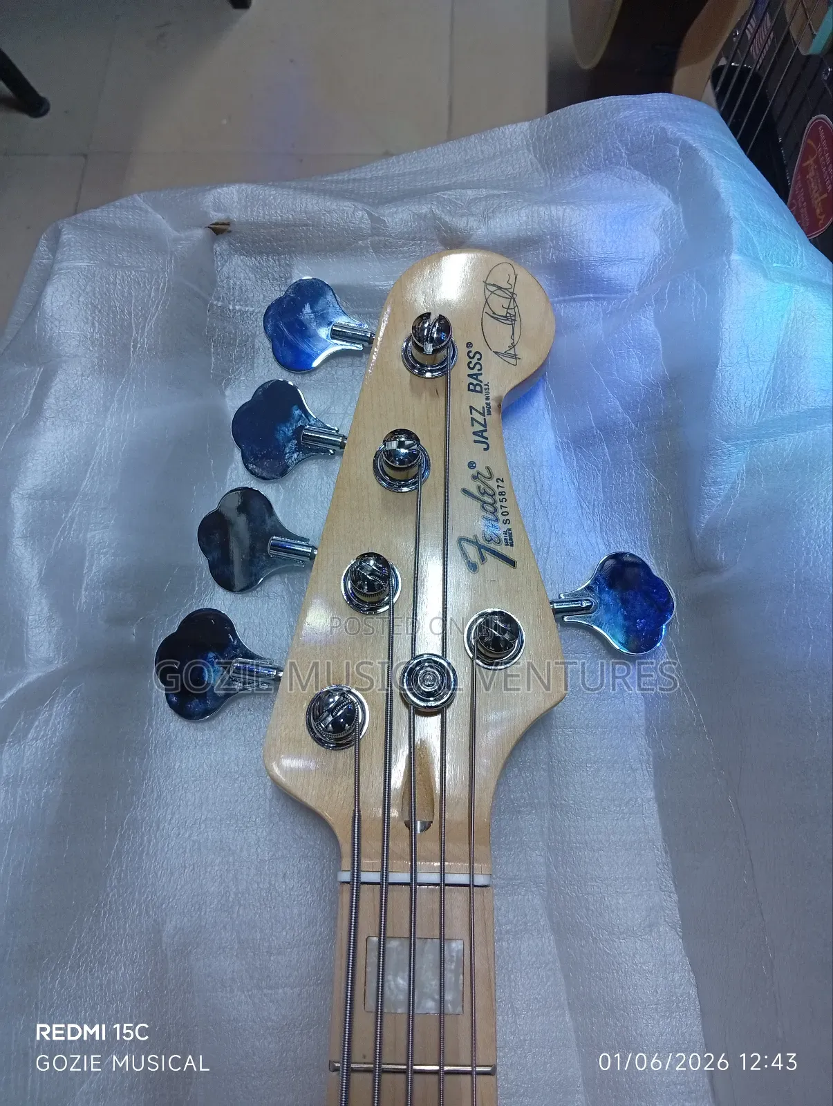 Fender Jazz Bass Guitar Five String Active Bass 20fret With Tested Ok