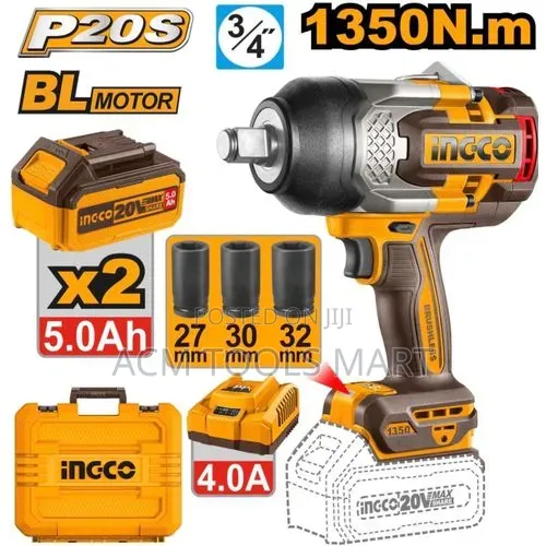 Ingco Ciwli20135 20v Cordless Impact Wrench 1350nm. | 3/4” Brushless