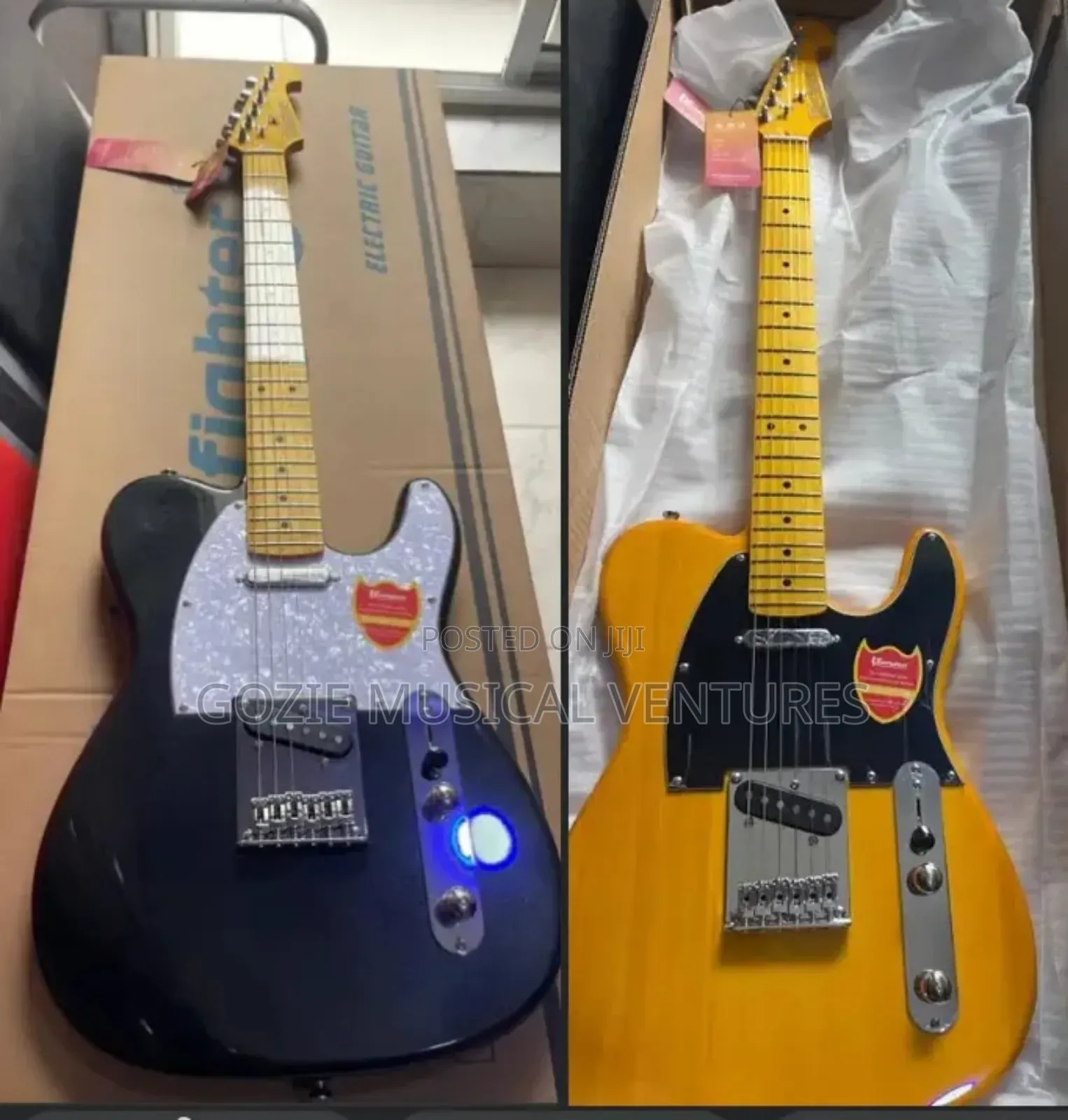 Black and Yellow Bullfighter Telecaster Electric Lead Guitar 6 Strings