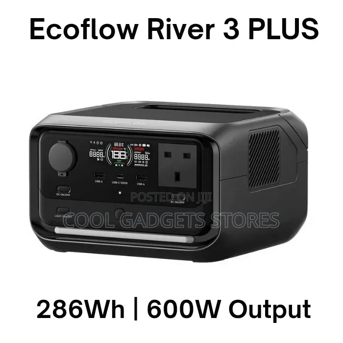 Ecoflow River 3 Plus Power Station 286wh LFP Battery, 600w