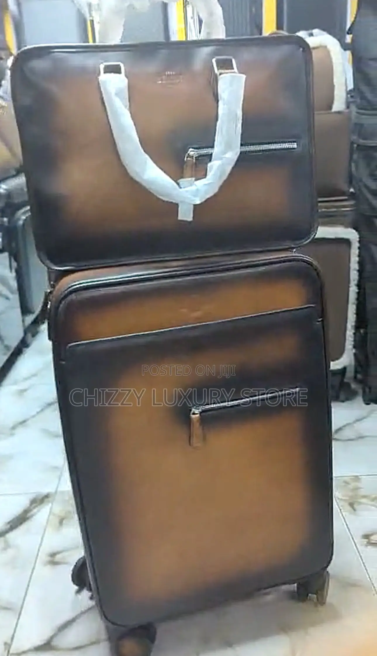 Berluti High Quality Luxury Genuine Leather Travel Luggage